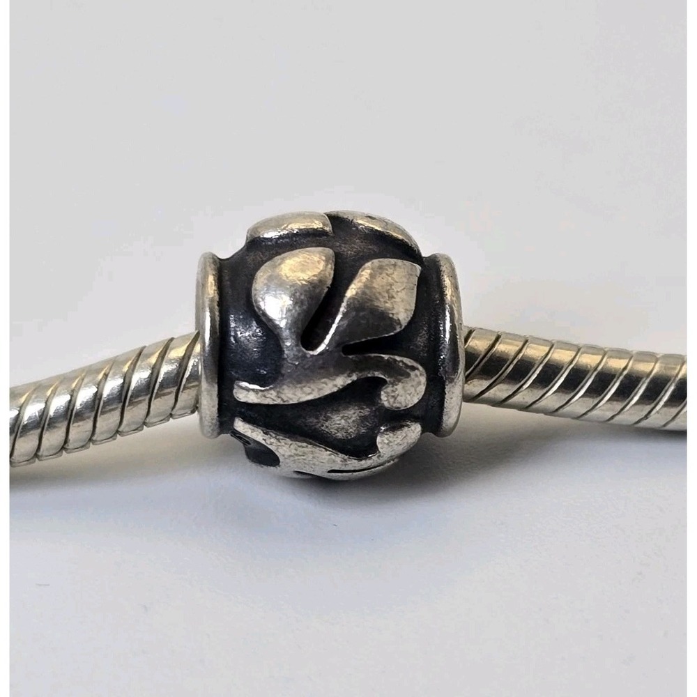Retired Pandora Friendly Florets Charm Sterling Silver 925 ALE Floral Bead